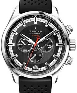 El Primero Chronograph Automatic in Steel On Black Rubber Strap with Slate Gray Dial