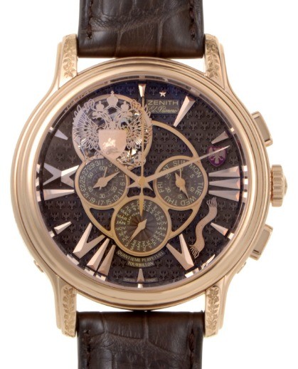 El Primero Last Tsar Automatic in Rose Gold On Brown Alligator Leather Strap with Brown Dial