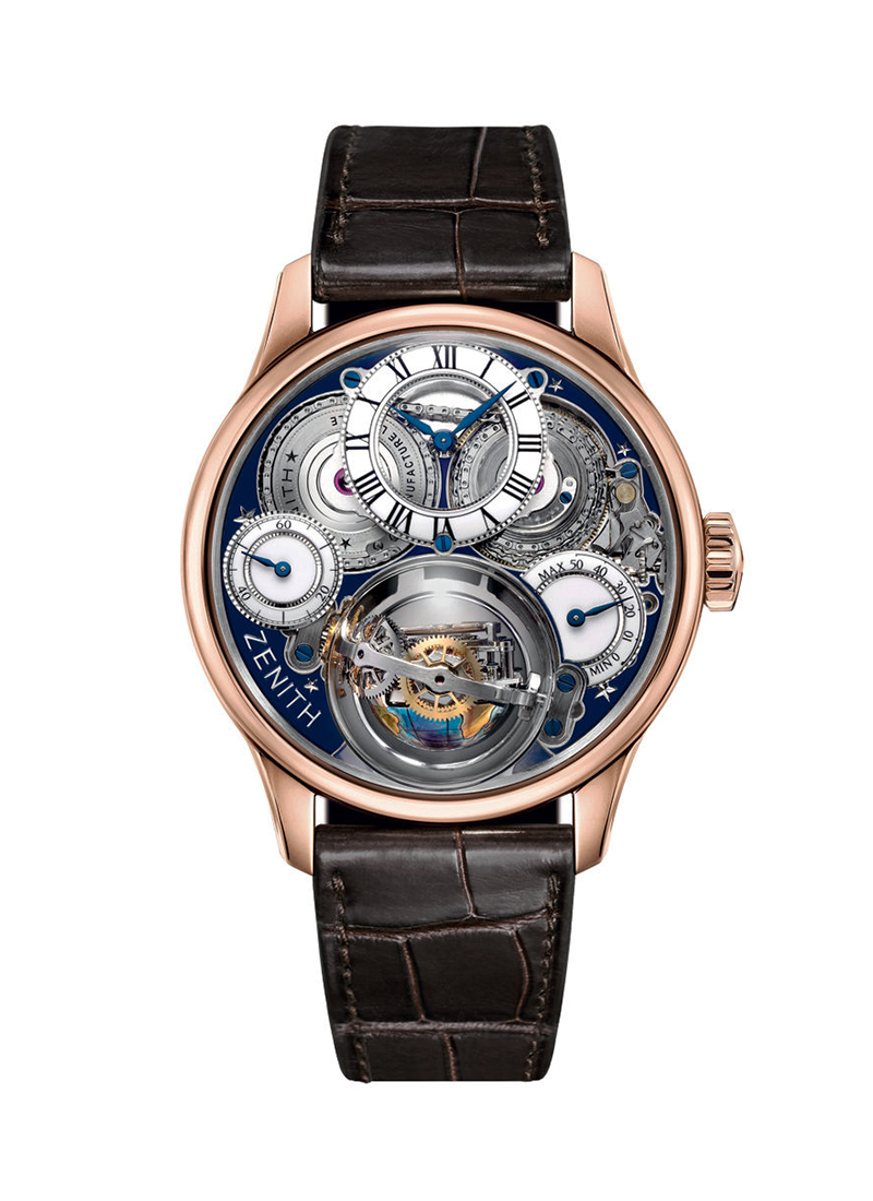 Zenith Christophe Colomb Hurricane Grand Voyage II Mens Automatic in Rose Gold