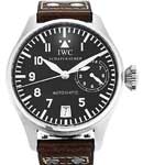 Big Pilot 46mm in Steel on Brown Calfskin Strap with Black Dial