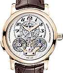 Nicolas Rieussec Mens 43mm Manual in Rose Gold On Brown Alligator Strap with White Open Dial