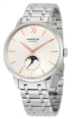 Heritage Spirit Moonphase 43mm Automatic in Steel On Steel Bracelet with Silver Dial
