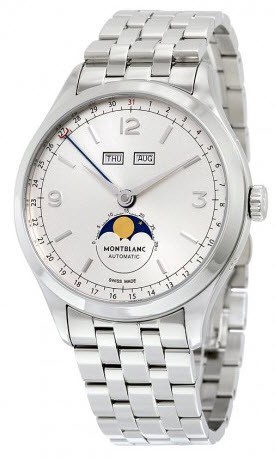 Heritage Chronometrie Quantieme Complet 46mm Automatic in Steel On Steel Bracelet with Silver Dial