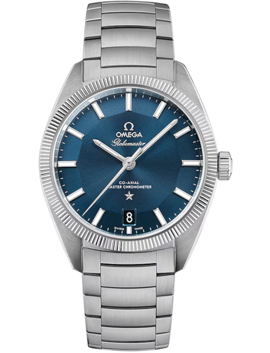 Constellation Globemaster Co-Axial 39mm in Steel on Steel Bracelet with Blue Dial