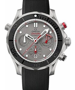 Diver 300M ETNZ Chronograph 44mm Automatic in Titanium On Black Rubber Strap with Grey Dial