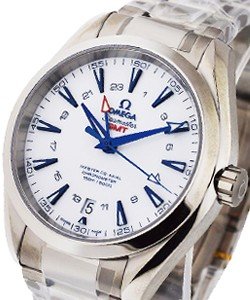 Seamaster Aqua Terra 150M Omega Master GMT in Titanium on Titanium Bracelet with White Index Dial