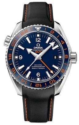 Seamaster Planet Ocean GMT in Steel with Ceramic Bezel on Black Rubber Strap with Blue Dial