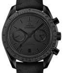 Speedmaster Moonwatch Co- Axial Chronograph in Black Ceramic on Black Nylon Strap with Black Dial