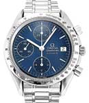 Speedmaster Date Chronograph mens 39mm Automatic in Steel On Steel Bracelet with Blue Dial