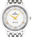 Deville Prestige Ladies 27.4mm Quartz in Steel On Steel Bracelet with Mother of Pearl Dial