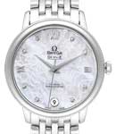 Deville Prestige Ladies 32.7mm Quartz in Steel On Steel Bracelet with MOP Diamond Dial with Butterfly Pattern