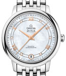 Deville Prestige Ladies 32.7mm Quartz in Steel On Steel Bracelet with Mother of Pearl Dial