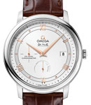 De Ville Prestige Co-Axial mens 39.5mm Automatic in Steel On Brown Alligator Strap with Silver Dial - Gold Markers