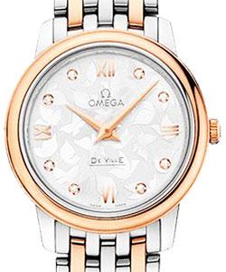 Deville Prestige Butterfly in Steel and Rose Gold On Steel and Rose Gold Bracelet with Silver Diamond Dial with Butterfly Print