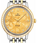 Deville Prestige Co-axial Butterfly Ladies 32.7mm Quartz in Steel and Yellow Gold On Steel and Yellow Gold Bracelet with Champagne Dial with Butterfly Print