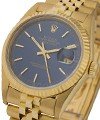 All Gold Datejust 36mm in Yellow Gold with Fluted Bezel on Yellow Gold Jubilee Bracelet with Blue Stick Dial