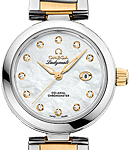 DeVille Ladymatic Automatic in  Steel with Yellow Gold on Steel and Yellow Gold Bracelet with White Diamond Dial