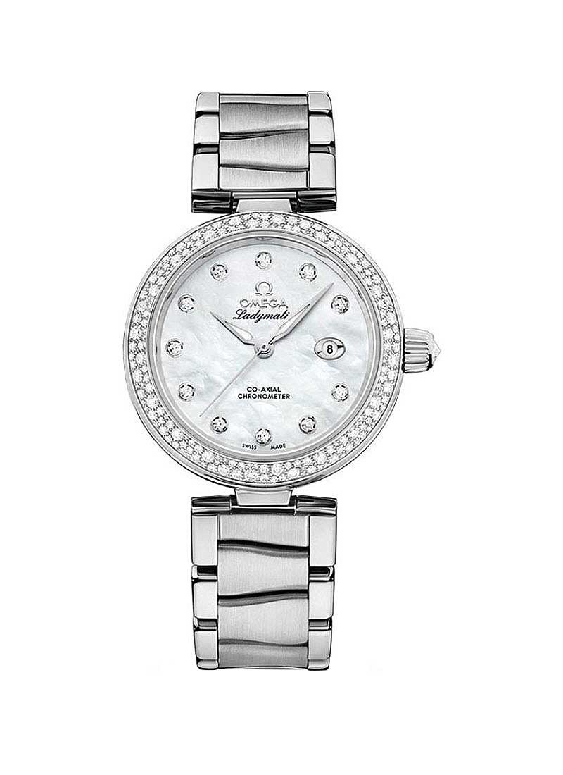 Omega DeVille Ladymatic 34mm Automatic in Steel with Diamond Bezel