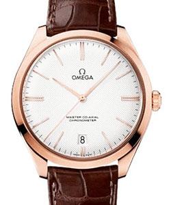 Deville Tresor 41mm Manual in Rose Gold On Brown Crocodile Strap with Silver Opaline Dial