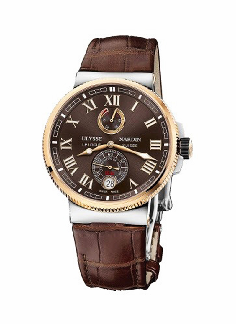 Ulysse Nardin Marine Chronometer Mens 45mm Automatic in Steel and Rose Gold