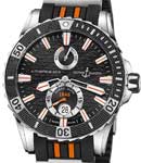 Maxi Marine Diver Mens 44mm Automatic in Steel On Black Rubber Strap with Black Textrured Dial