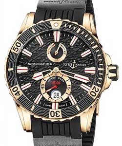 Mai Marine Diver 44mm Automatic in Rose Gold On Black Rubber Strap with Black Textured Dial