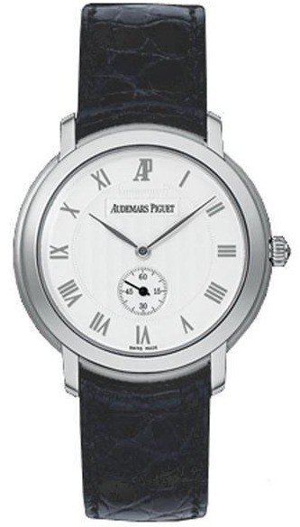 Jules Audemars Non-Chrono 35mm in White Gold on Black Crocodile Leather Strap with White Dial