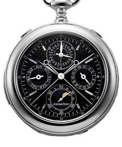 Pocket Watch Exceptional Pieces Grande Mens 52mm Manual in 950 Platinum On 950 Platinum Case with Black Dial