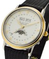 Villeret Triple Date Moonphase 2-Tone on Strap  with White Dial