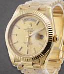 President Day-Date 41mm in Yellow Gold Fluted Bezel on President Bracelet with Champagne Stick Dial