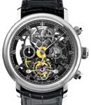 Jules Audemars Tourbillon in White Gold On Black Alligator Strap with Black Skeleton Dial