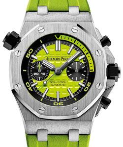 Royal Oak Offshore Diver Chronograph in Green On Green Rubber Strap with Green  Dial