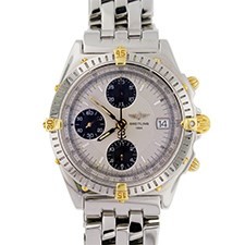 Chronomat Men's Chronograph on Steel and Yellow Gold Bracelet with Silver Dial