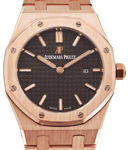 Royal Oak Ladies 33mm Quartz in Rose Gold On Rose Gold Bracelet with Brown Dial