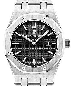 Royal Oak Ladies 33mm Quartz in Steel On Steel Bracelet with Black Dial