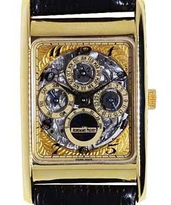 Jules Audemars Quantiem Perpetual Calendar in Yellow Gold On Black Alligator Strap with Skeleton Dial