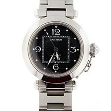 Pasha 35mm  Steel Steel on Bracelet with Black Dial
