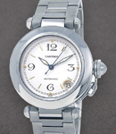 Pasha 35mm in Steel on Steel Bracelet with White Dial
