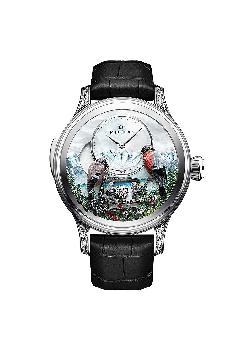 Jaquet Droz The Bird Repeater Alpine View Mens 47mm Manual in White Gold