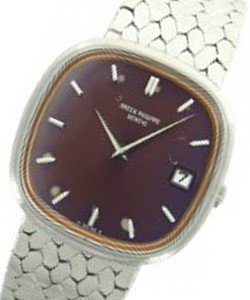 Vintage Ellipse 3604G in White Gold on White Gold Bracelet with Brown Dial