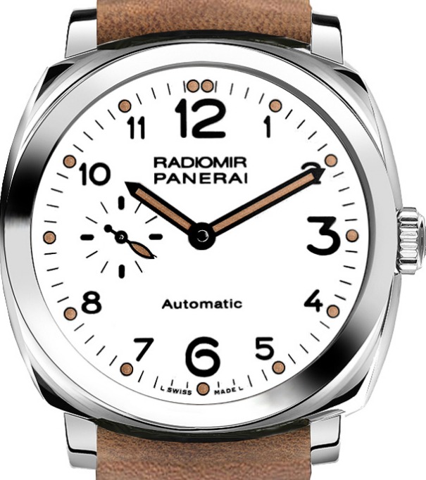 PAM 655 - Radiomir 42mm Automatic in Steel on Beige Calfskin Leather Strap with White Dial