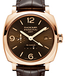 PAM 624 - Radiomir 1940  10 Days GMT 45mm in Rose Gold on Brown Alligator Leather Strap with Brown Dial