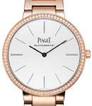 Altiplano Ultra-Thin Ladies 34mm Automatic in Rose Gold with Diamond Bezel On Rose Gold Bracelet with Silver Dial