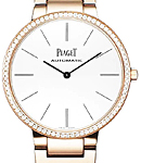 Altiplano Ladies 38mm Automatic in Rose Gold with Diamond Bezel on Rose Gold Bracelet with White Dial