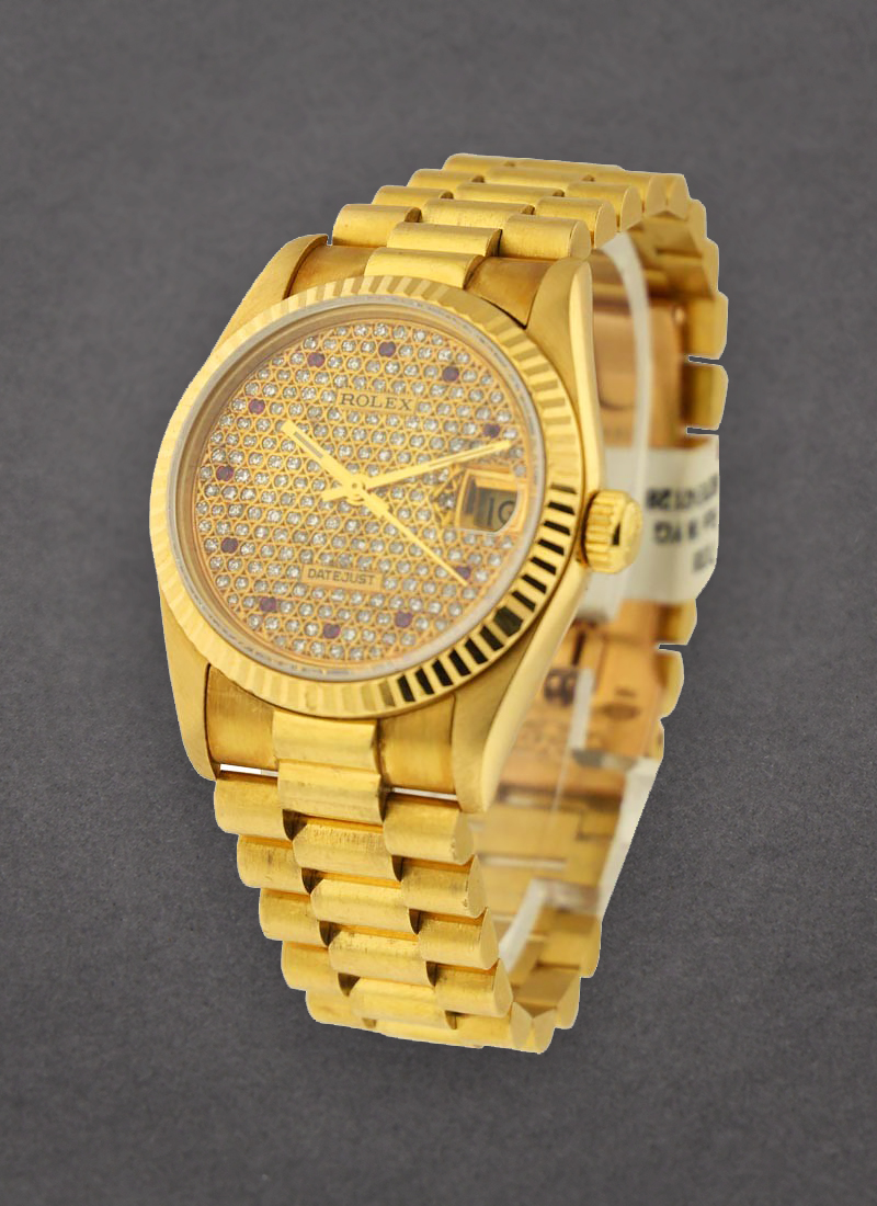 Pre-Owned Rolex Midsize 31mm President - Yellow Gold - Fluted Bezel