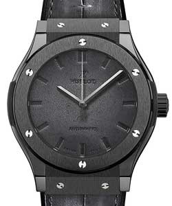 Classic Fusion 45mm in Black Ceramic On Black Rubber and Venezia Leather Strap with Black Dial