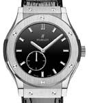 Classic Fusion Mens 45mm Automatic in Titanium On Black Alligator Stra with Black Dial