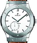 Classic Fusion Mens 42mm Automatic in Titanium On Brown Alligator Strap with White Dial