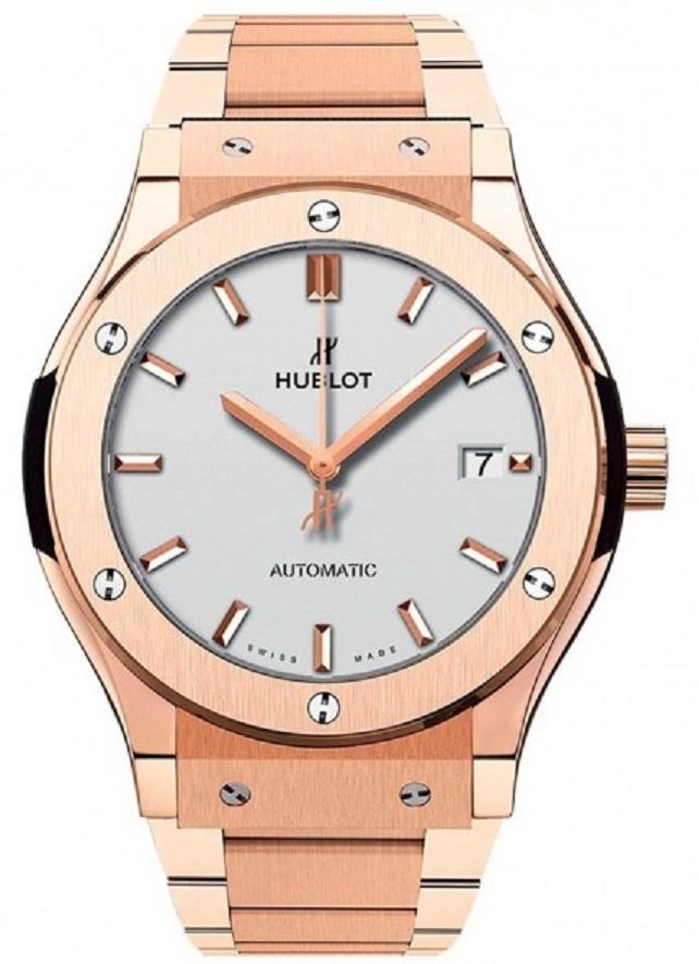 Classic Fusion 42mm Automatic in Rose Gold On Rose Gold Bracelet with White Dial