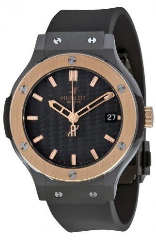 Classic Fusion in Black Ceramic On Black Rubber Strap with Black Carbon Fiber Dial